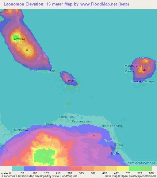 Laonomoa,Vanuatu Elevation Map