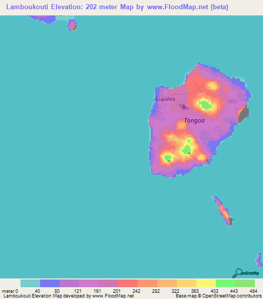 Lamboukouti,Vanuatu Elevation Map