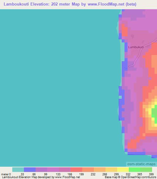 Lamboukouti,Vanuatu Elevation Map