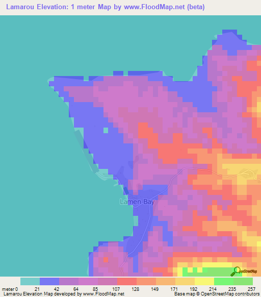 Lamarou,Vanuatu Elevation Map