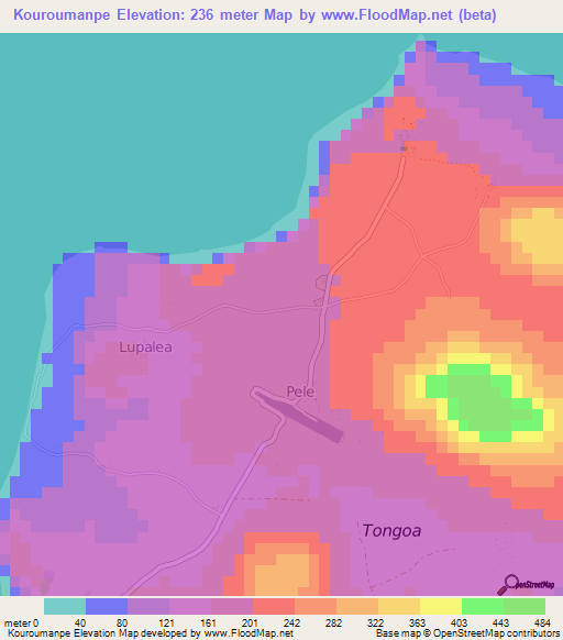 Kouroumanpe,Vanuatu Elevation Map