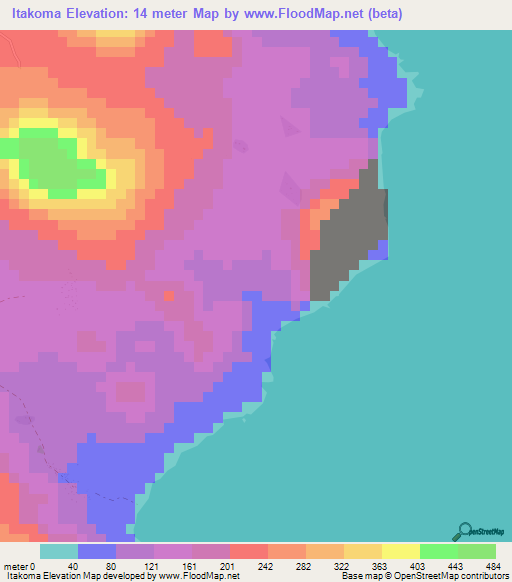 Itakoma,Vanuatu Elevation Map