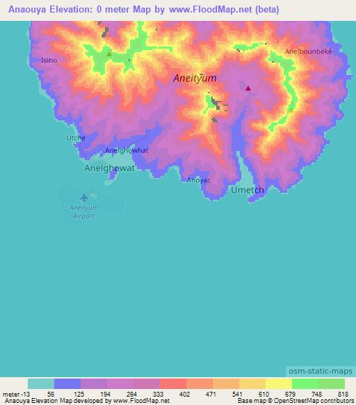 Anaouya,Vanuatu Elevation Map