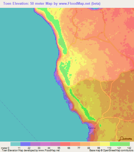 Toen,New Caledonia Elevation Map