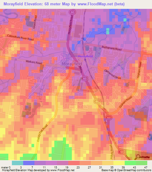 Elevation of Morayfield,Australia Elevation Map, Topography, Contour