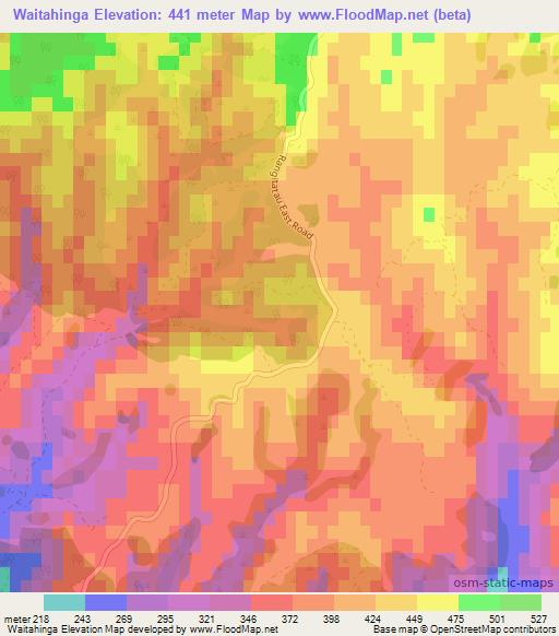 Waitahinga,New Zealand Elevation Map