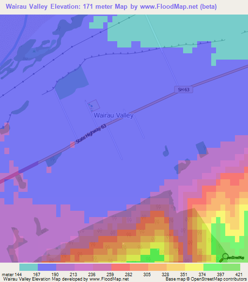 Wairau Valley,New Zealand Elevation Map