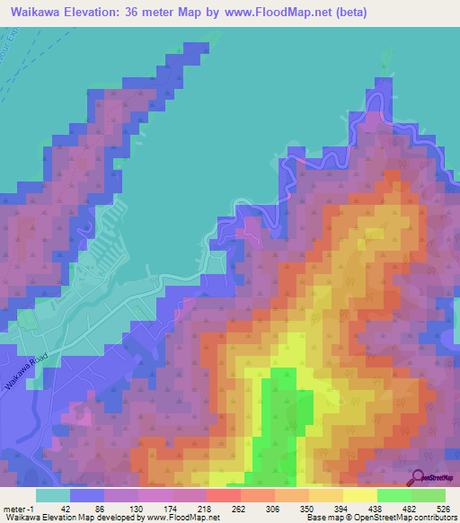 Elevation of Waikawa,New Zealand Elevation Map, Topography, Contour