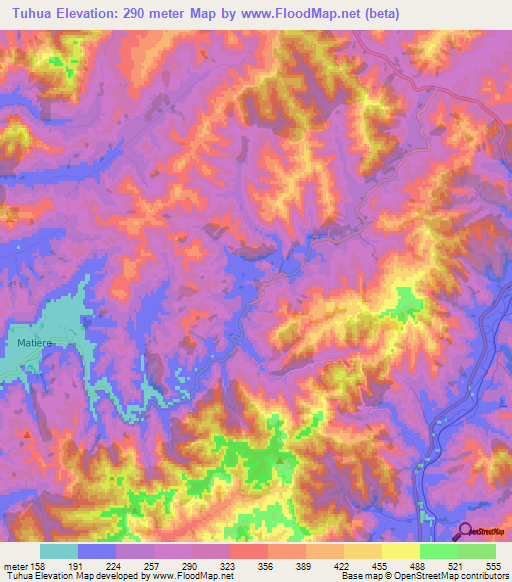 Elevation Of Tuhua,new Zealand Elevation Map, Topography, Contour