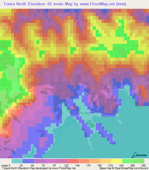 Elevation of Totara North,New Zealand Elevation Map, Topography, Contour