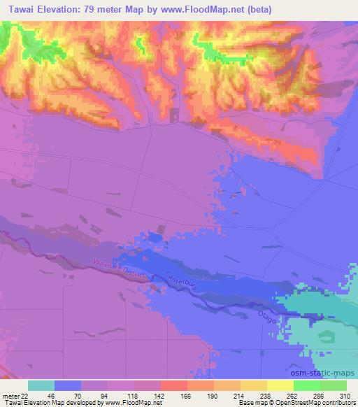 Elevation of Tawai,New Zealand Elevation Map, Topography, Contour