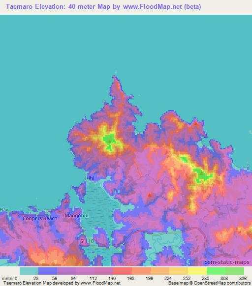 Taemaro,New Zealand Elevation Map