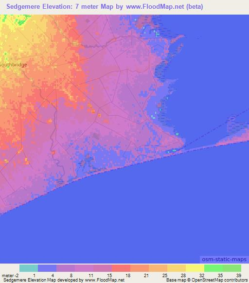 Sedgemere,New Zealand Elevation Map