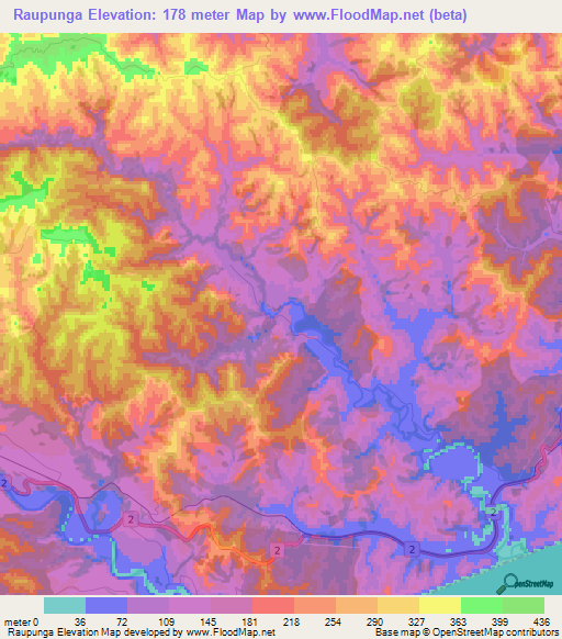 Elevation of Raupunga,New Zealand Elevation Map, Topography, Contour