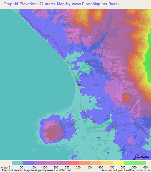 Orepuki,New Zealand Elevation Map