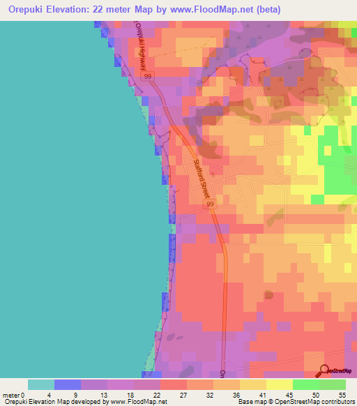 Orepuki,New Zealand Elevation Map