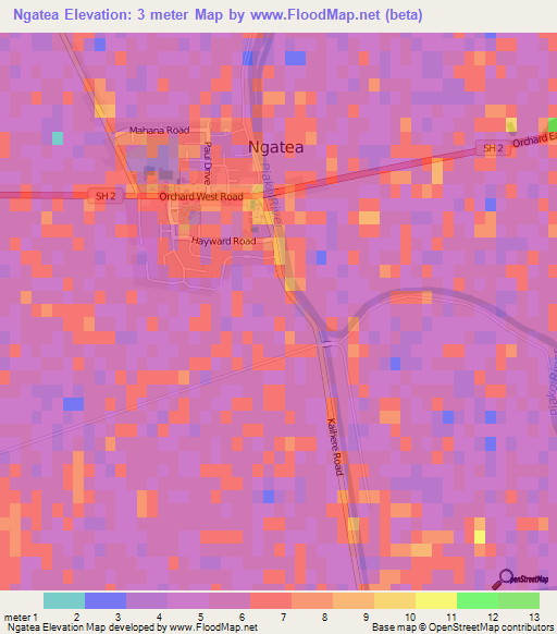 Ngatea,New Zealand Elevation Map