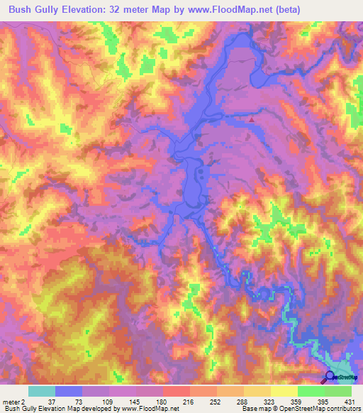 Elevation of Bush Gully,New Zealand Elevation Map, Topography, Contour