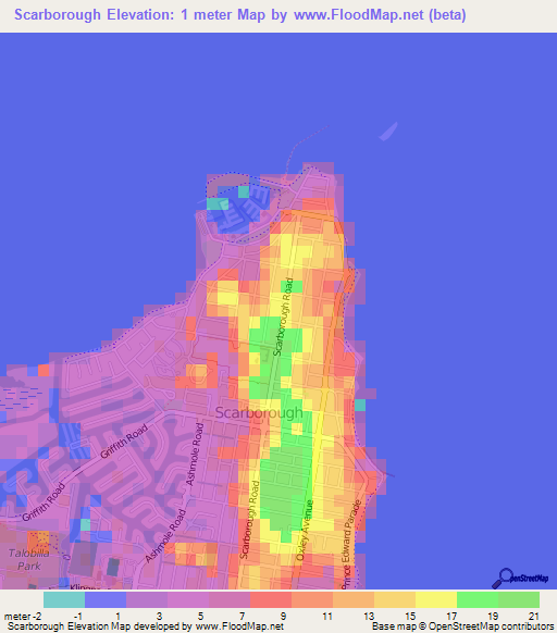 Elevation of Scarborough,Australia Elevation Map, Topography, Contour