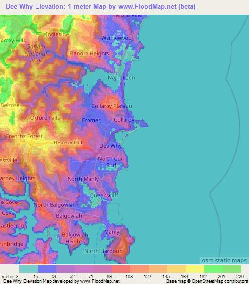 Dee Why,Australia Elevation Map