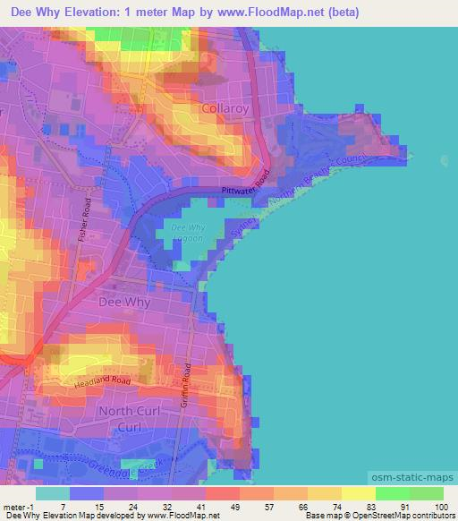 Dee Why,Australia Elevation Map