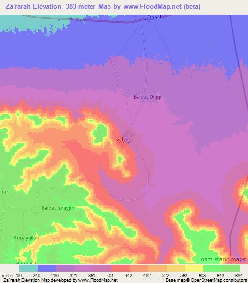 Za`rarah,Libya Elevation Map