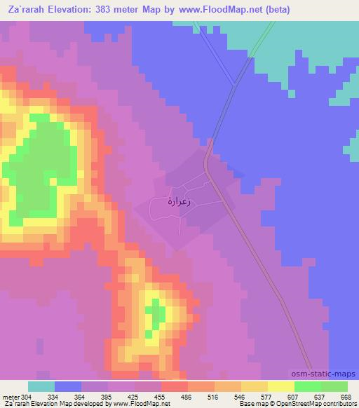 Za`rarah,Libya Elevation Map