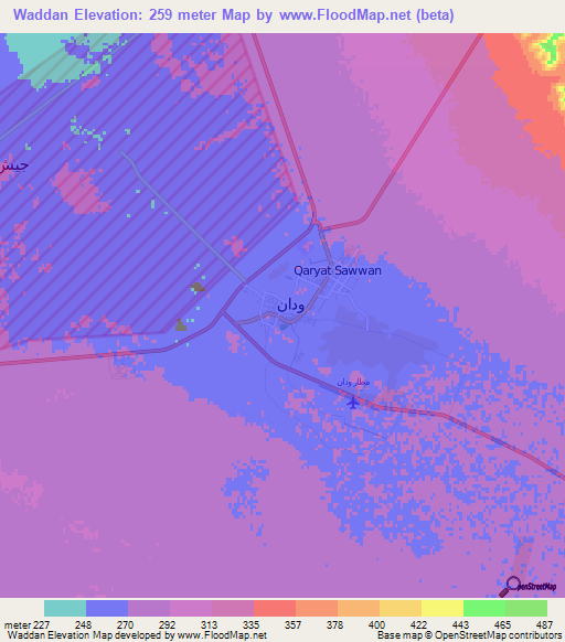 Waddan,Libya Elevation Map