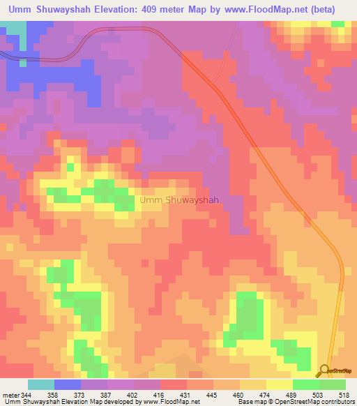 Umm Shuwayshah,Libya Elevation Map
