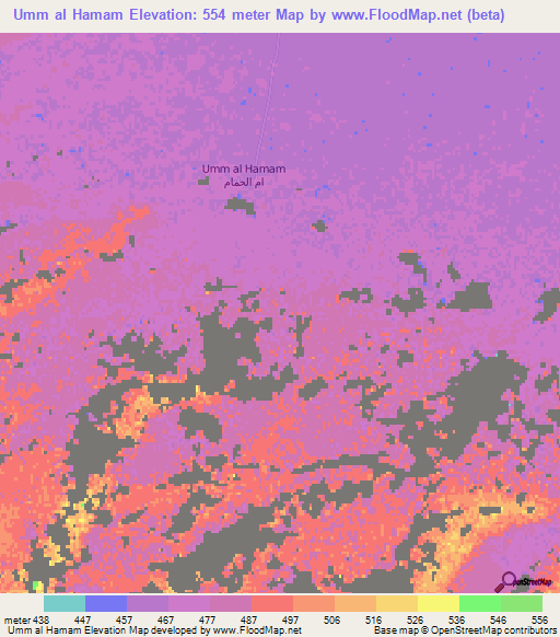 Umm al Hamam,Libya Elevation Map