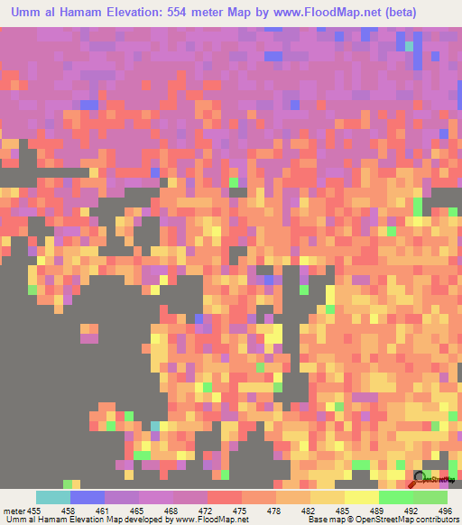 Umm al Hamam,Libya Elevation Map