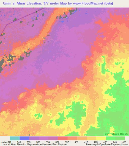 Umm al Ahrar,Libya Elevation Map
