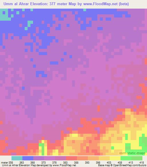 Umm al Ahrar,Libya Elevation Map