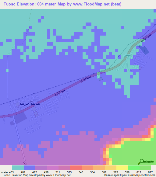 Tuosc,Libya Elevation Map