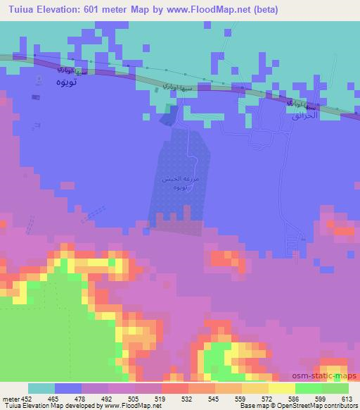 Tuiua,Libya Elevation Map