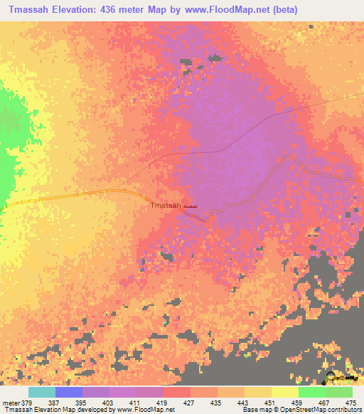 Tmassah,Libya Elevation Map