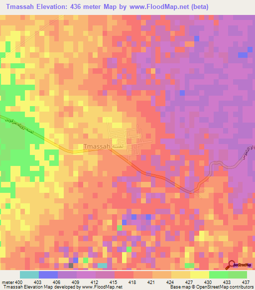 Tmassah,Libya Elevation Map