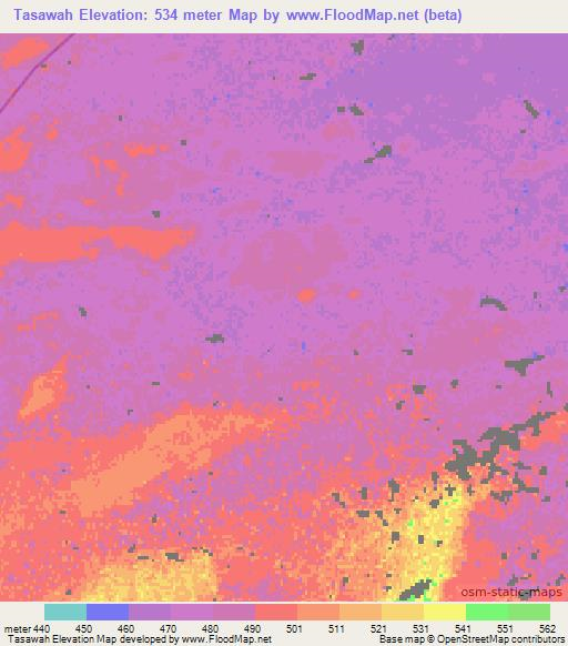 Tasawah,Libya Elevation Map