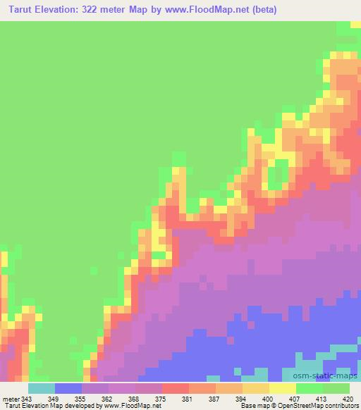 Tarut,Libya Elevation Map
