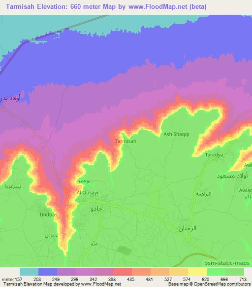 Tarmisah,Libya Elevation Map