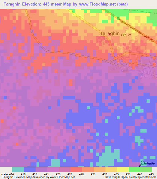 Taraghin,Libya Elevation Map