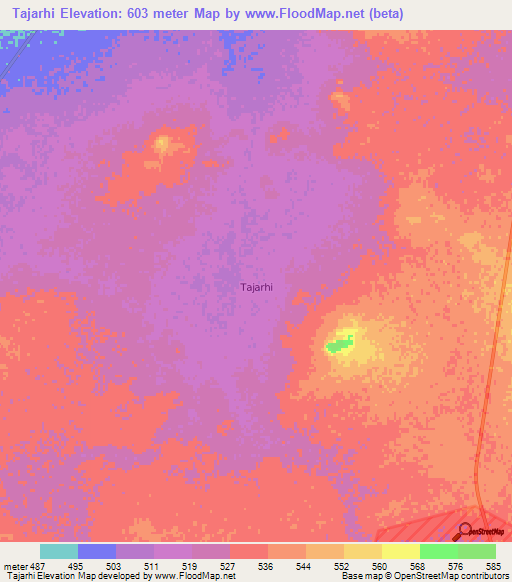 Tajarhi,Libya Elevation Map