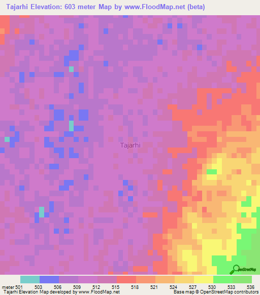 Tajarhi,Libya Elevation Map