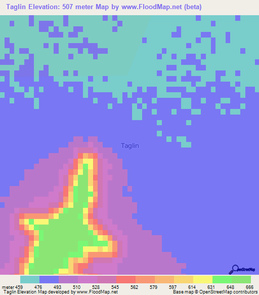 Taglin,Libya Elevation Map