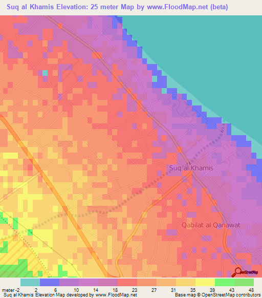 Suq al Khamis,Libya Elevation Map