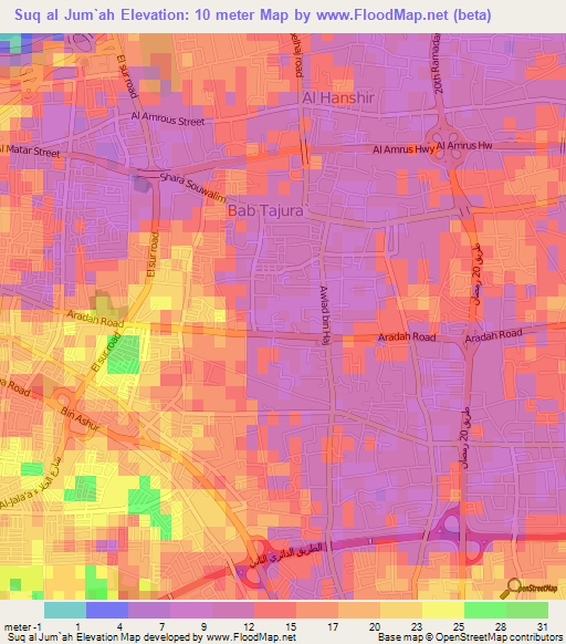 Suq al Jum`ah,Libya Elevation Map