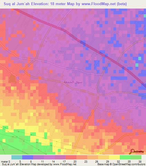 Suq al Jum`ah,Libya Elevation Map