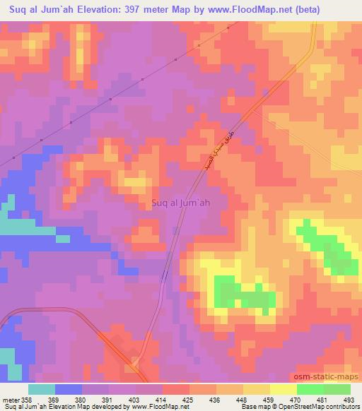 Suq al Jum`ah,Libya Elevation Map