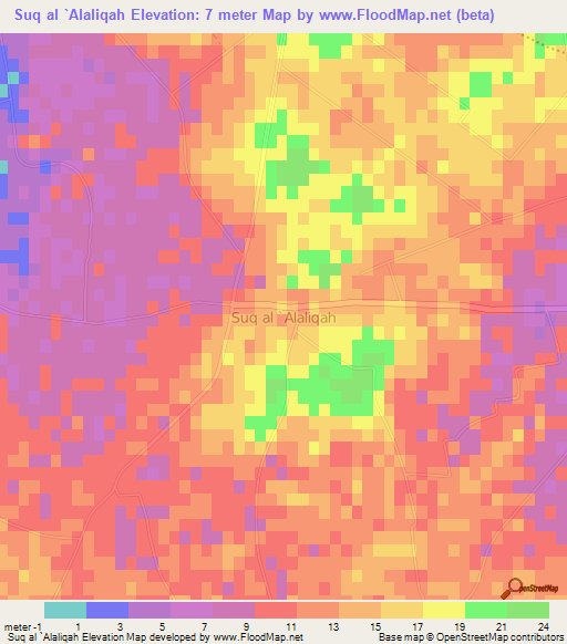 Suq al `Alaliqah,Libya Elevation Map