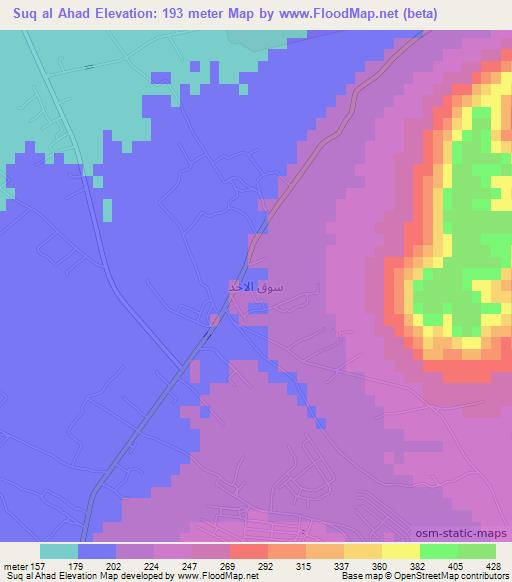 Suq al Ahad,Libya Elevation Map